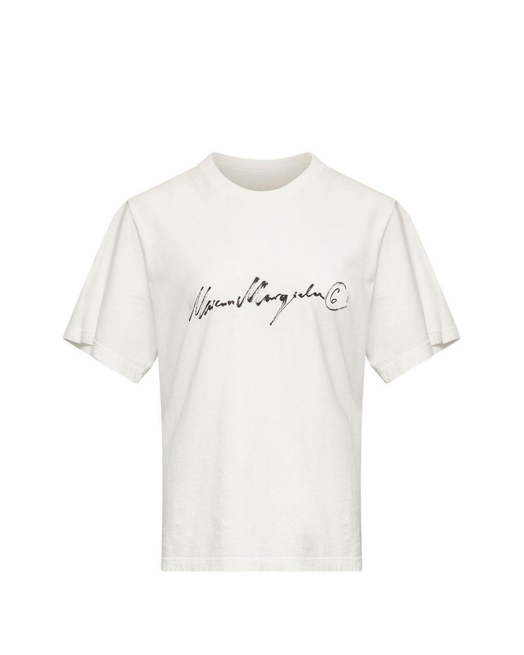 MM6 by Maison Margiela White Logo Cotton T-Shirt
