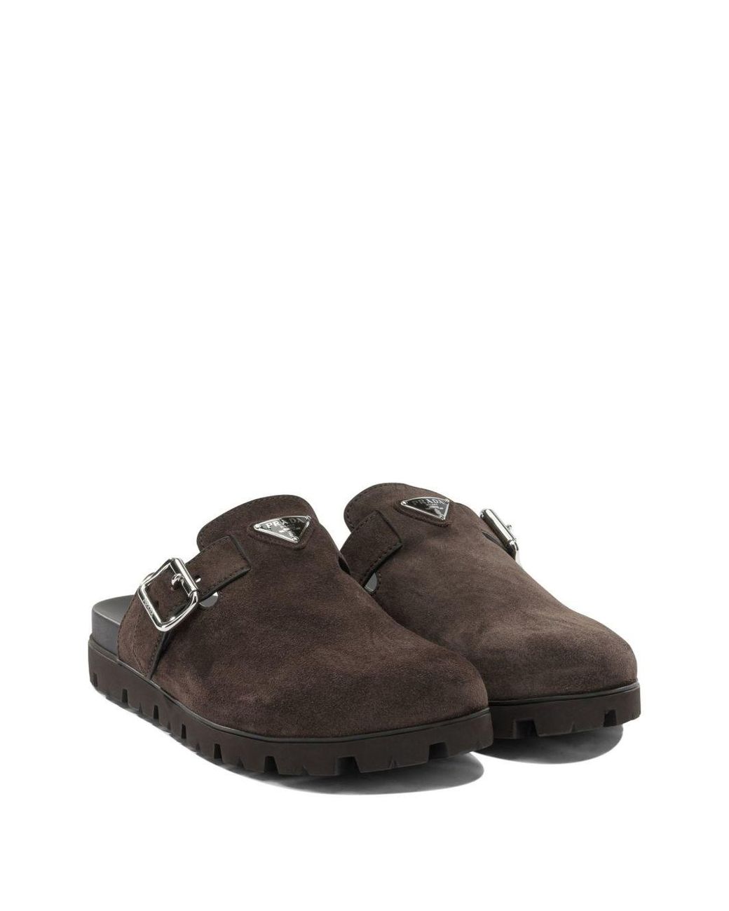 Prada Brown Suede Leather Slippers for men