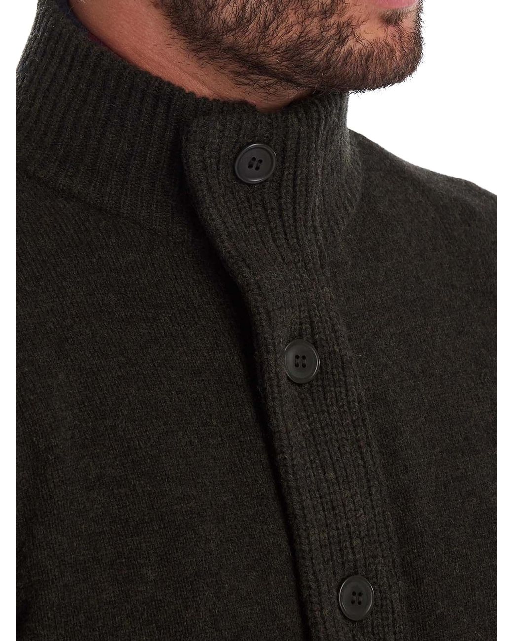 Barbour Black Sweater With Buttons for men