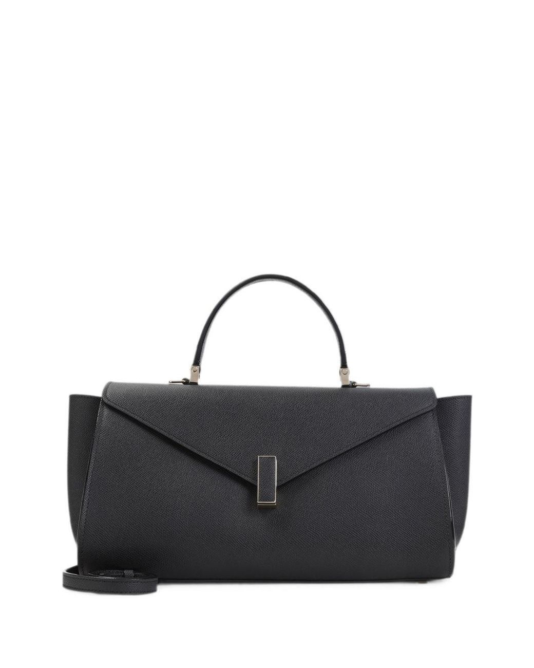 Valextra Black Iside Editor Leather Tote Bag