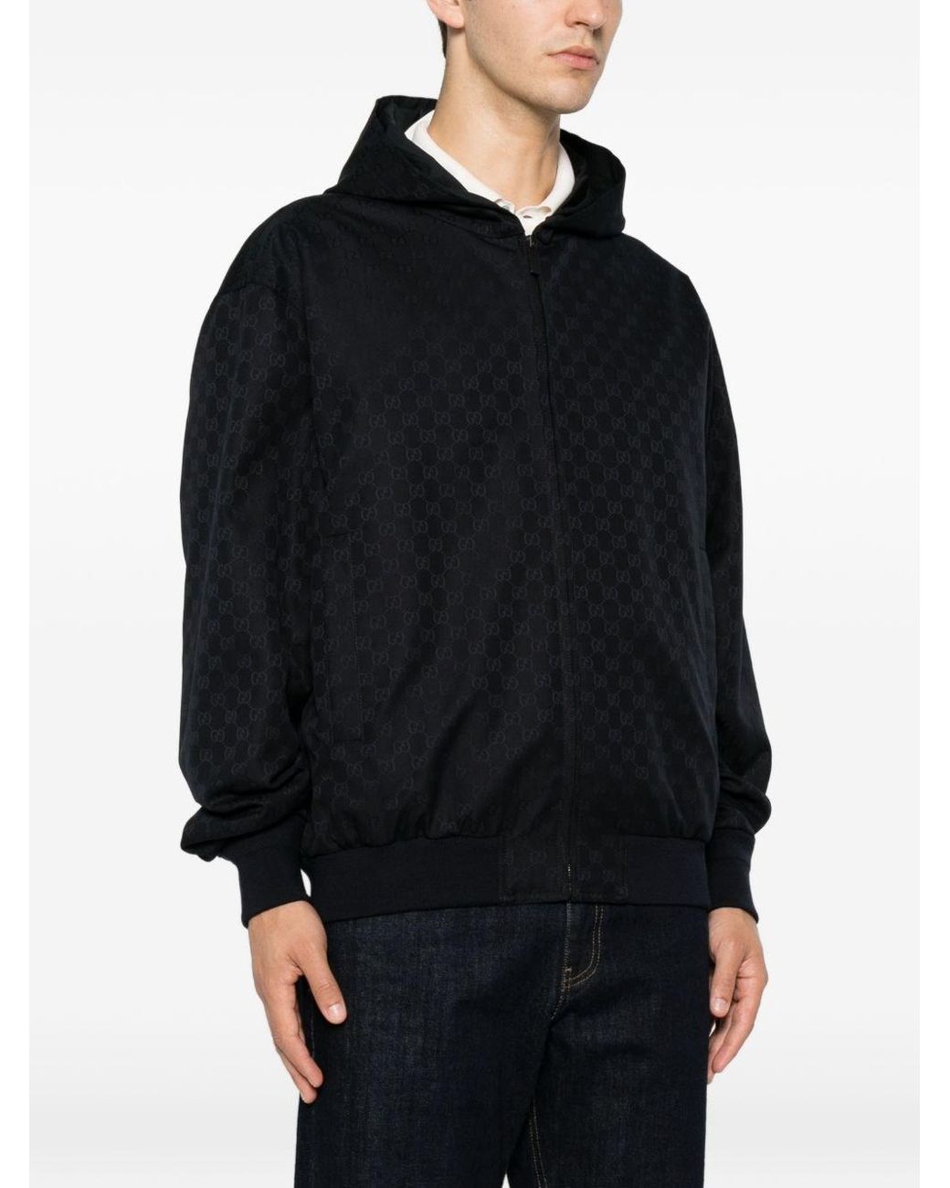 Gucci Black Gg Cotton Blouson Jacket