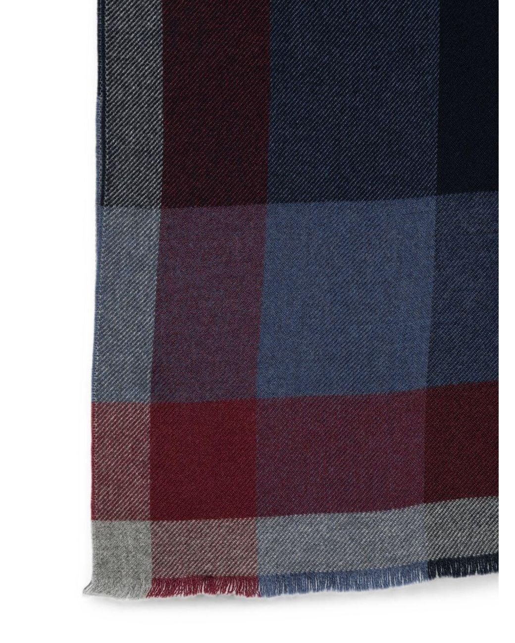 Brunello Cucinelli Blue Wool Scarf for men