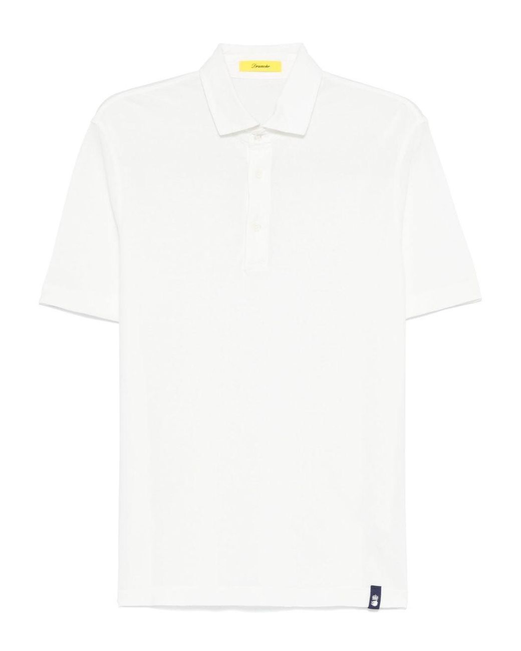Drumohr White Cotton Polo Shirt for men