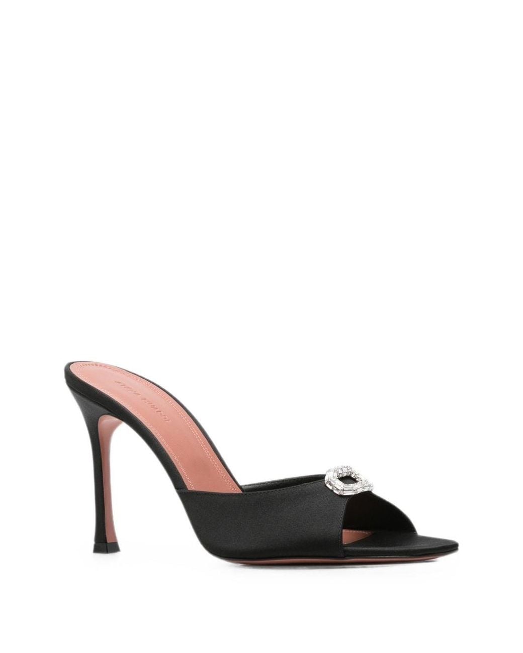 AMINA MUADDI Black Camelia Heel Mules