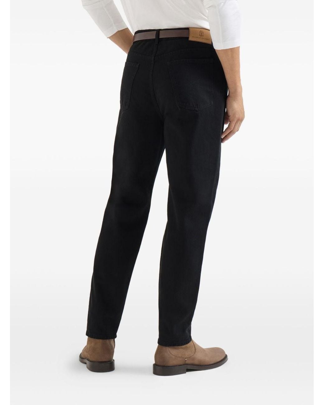 Brunello Cucinelli Black Cotton Trousers for men