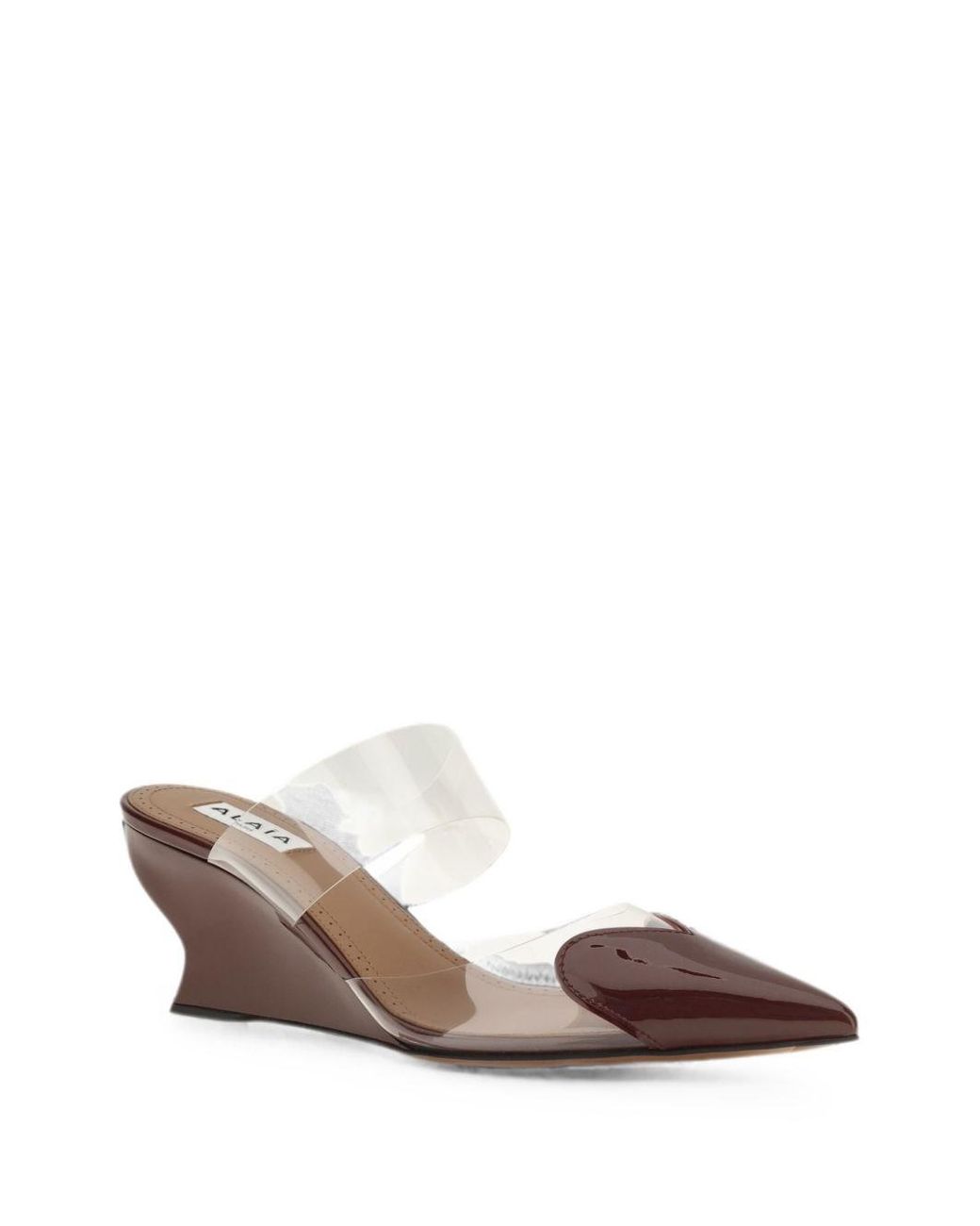 Alaïa Brown Le Coeur Wedge Mules