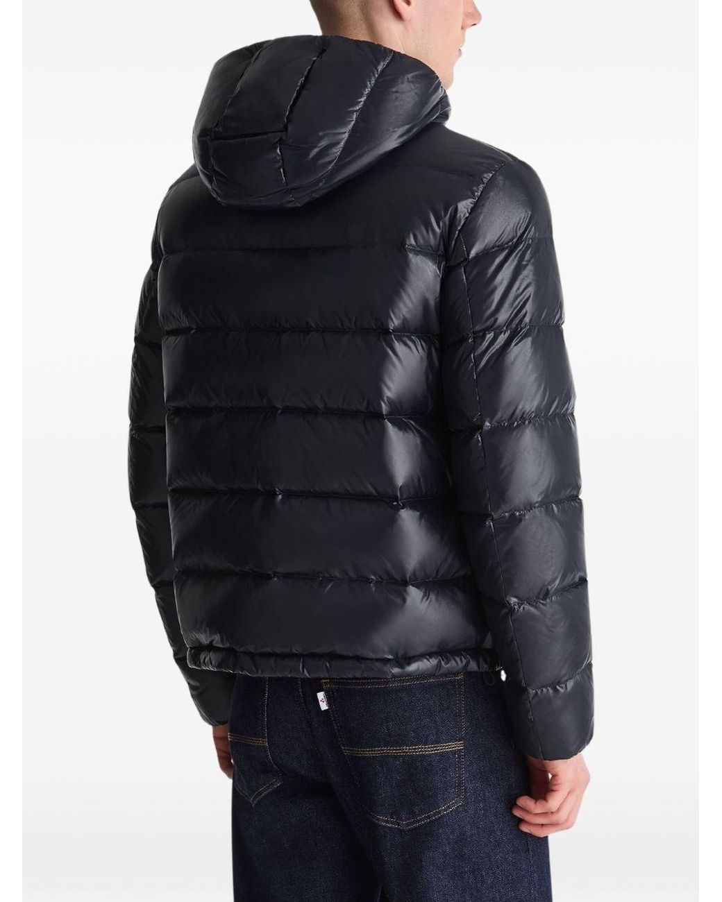 Peuterey Black Logo Patch Zip-Up Down Jacket for men