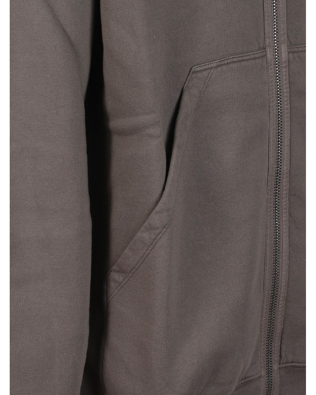 Rick Owens Gray Hoodie With Zip for men