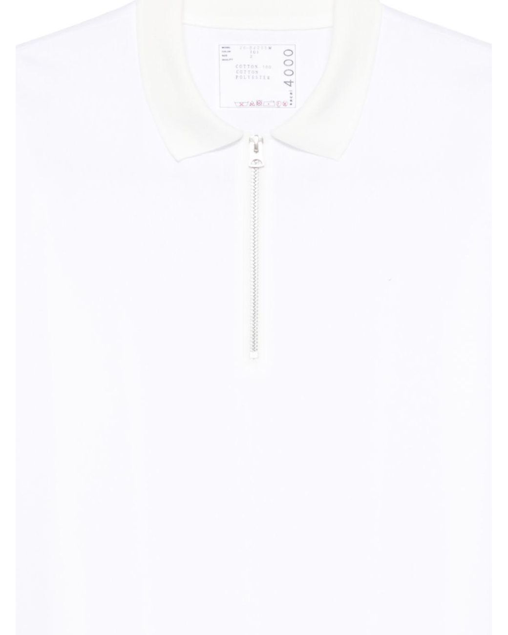 Sacai White Cotton Polo Shirt for men