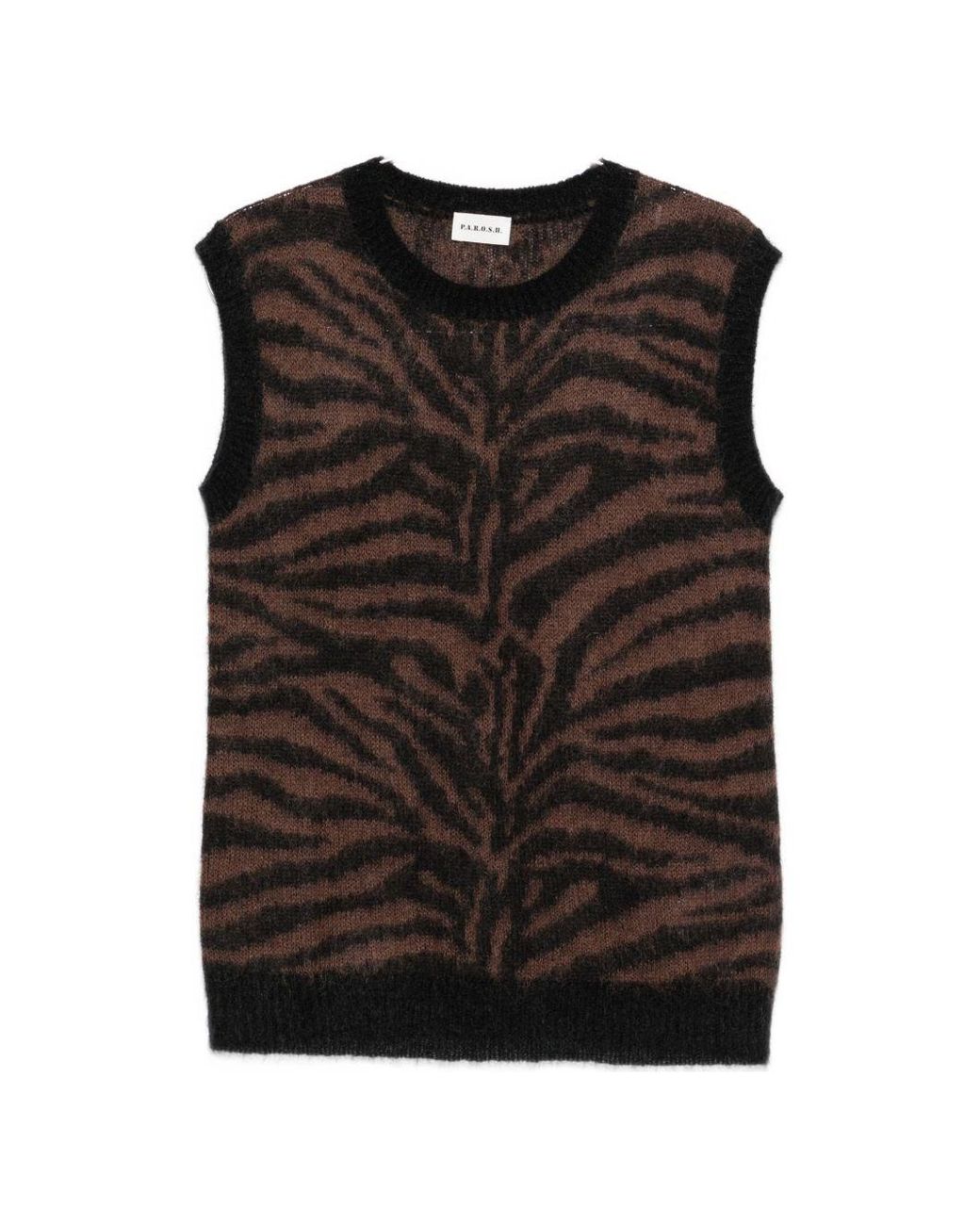 P.A.R.O.S.H. Black Wool Blend Vest