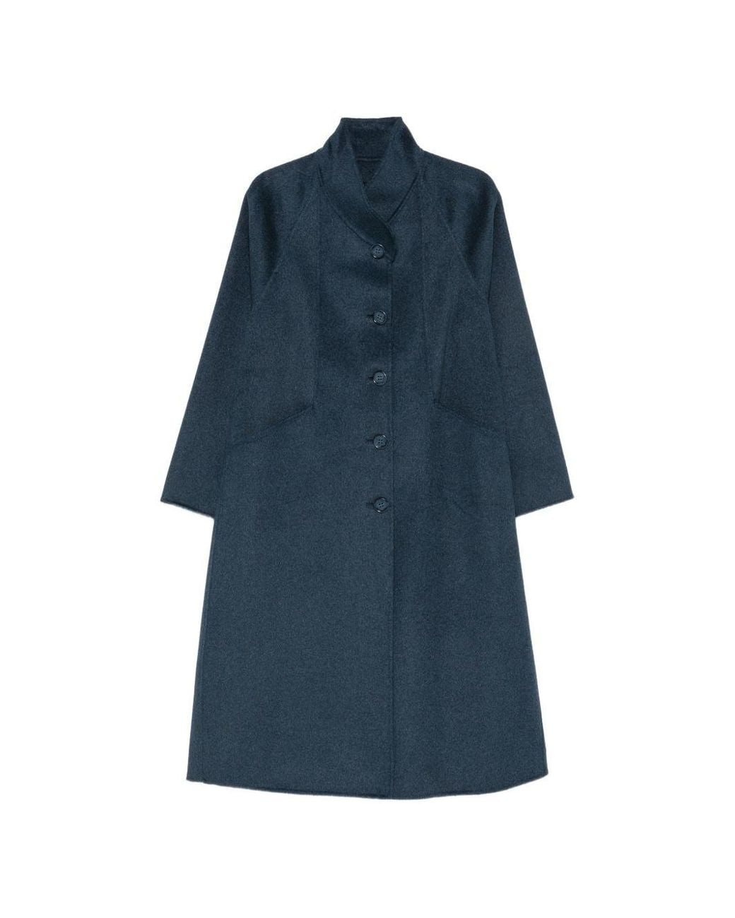 Emporio Armani Blue Wool Blend Coat