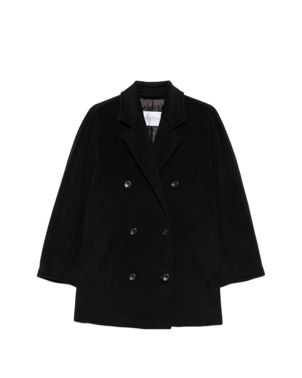 Max Mara Black Wool And Cashmere Short Coat