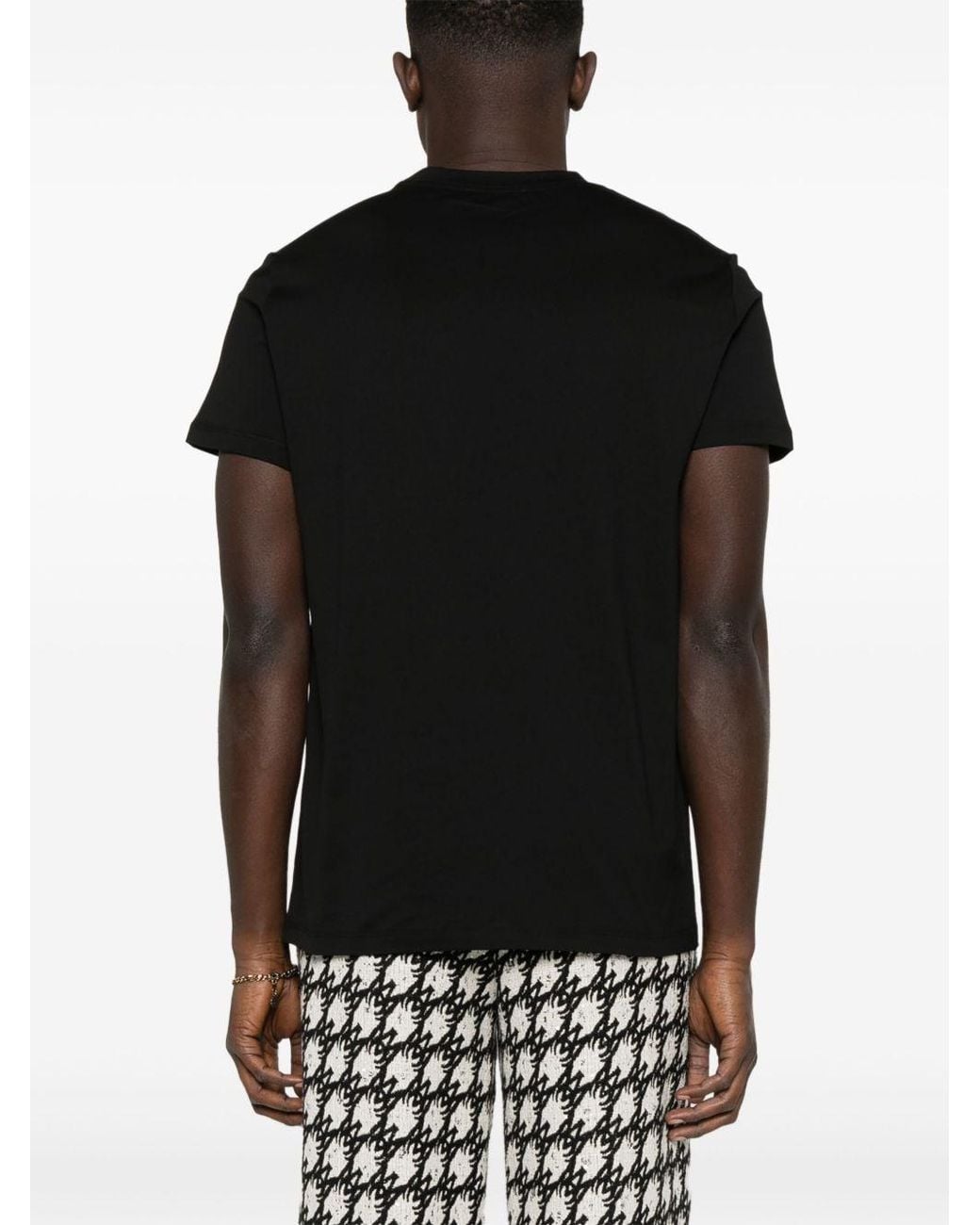 Balmain Black Cotton T-Shirt for men