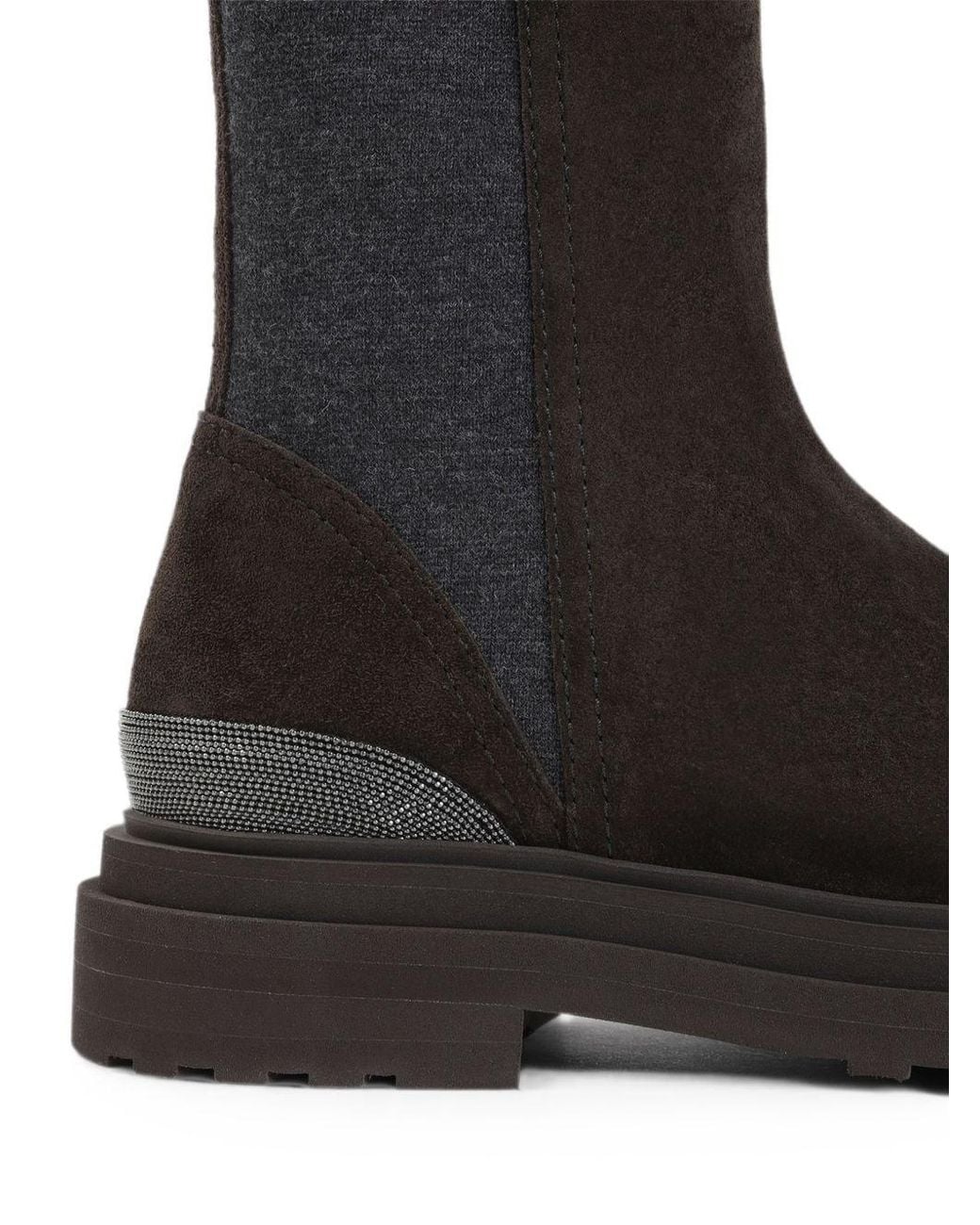 Brunello Cucinelli Black Leather Boots