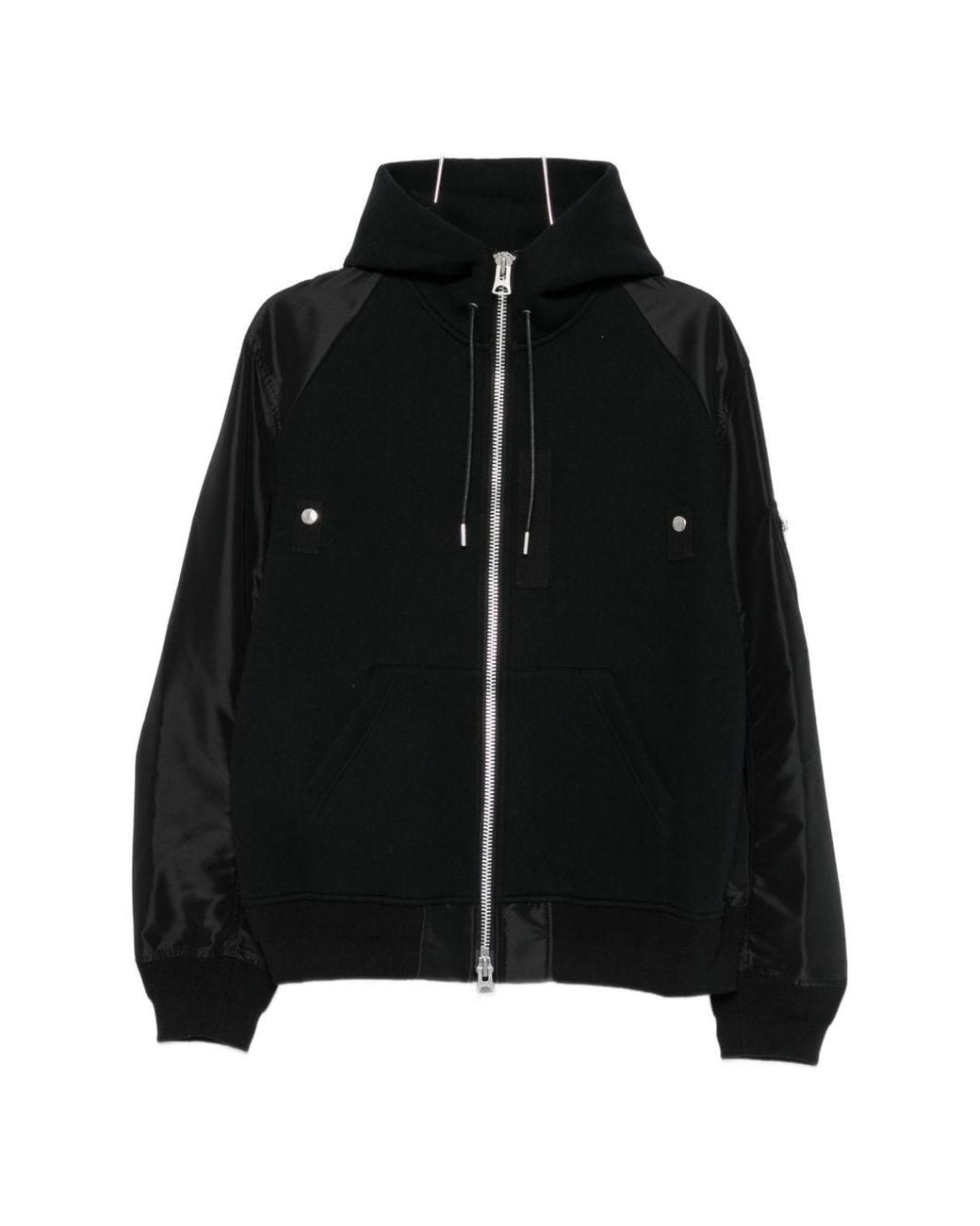 Sacai Black Zipped Sweatshirt for men