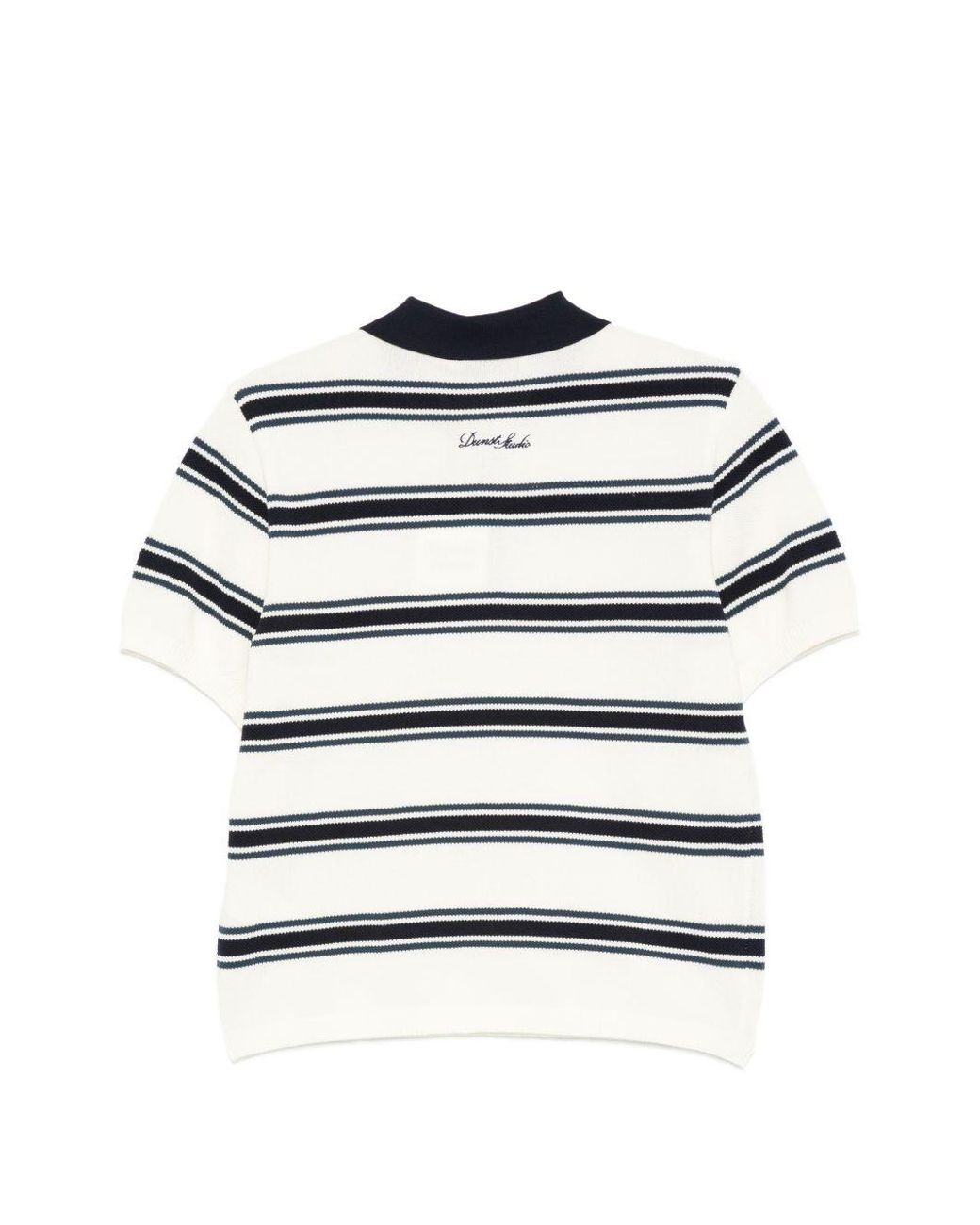 DUNST Gray Striped Cotton Polo Shirt
