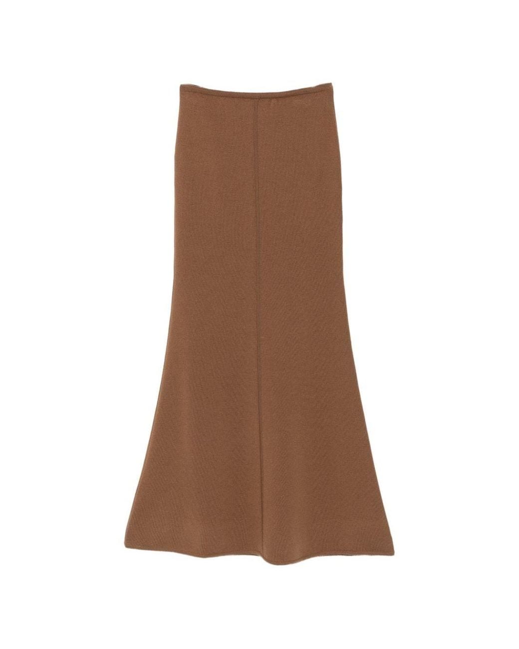 Max Mara Brown Wool And Cashmere Long Skirt