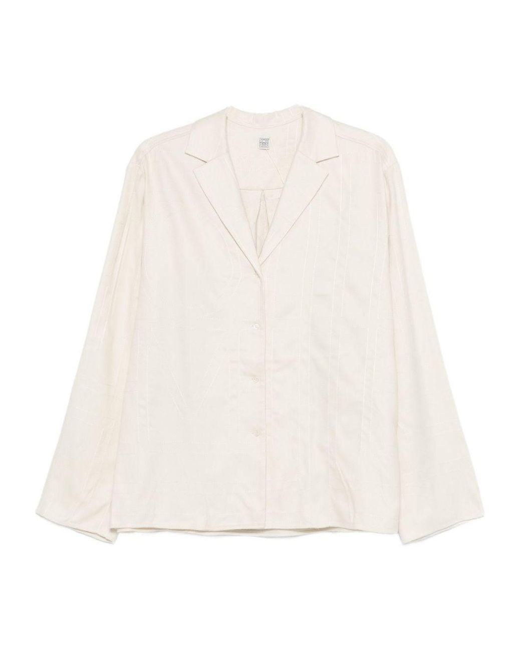 Totême White Monogram Pajama Shirt