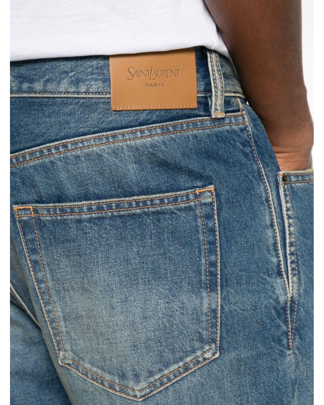 Saint Laurent Blue Straight Denim Jeans for men