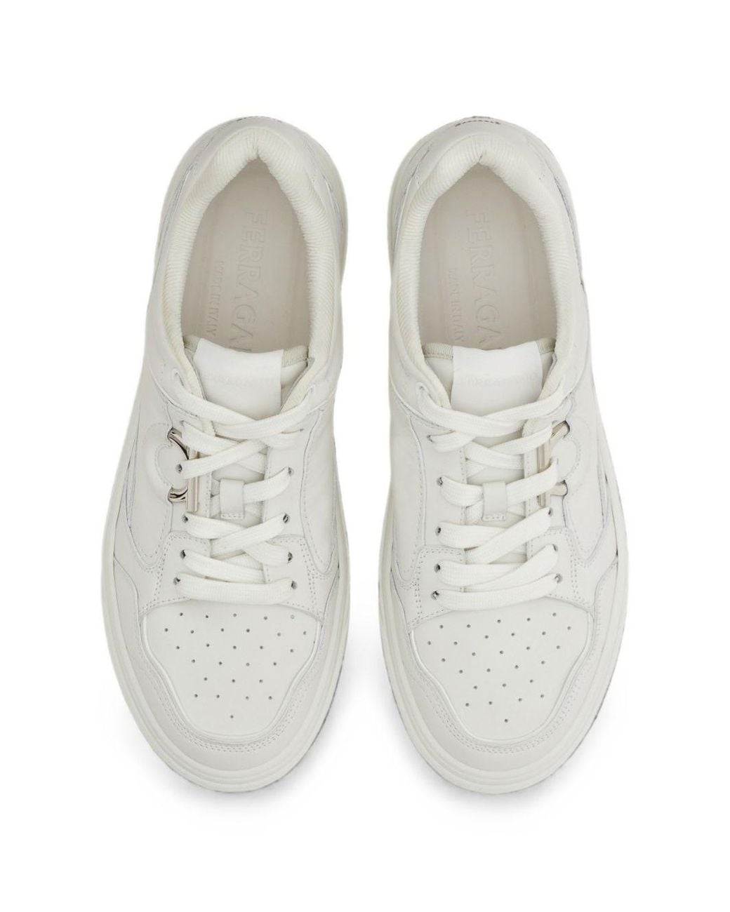 Ferragamo White Leather Sneakers for men