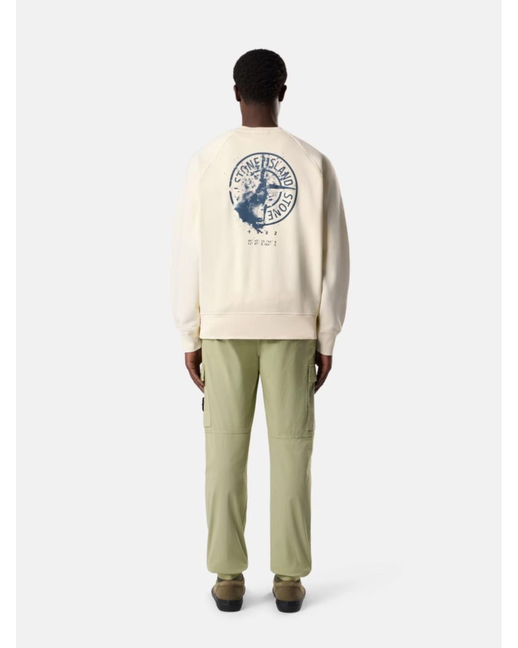 Stone Island White Crewneck Sweatshirt for men