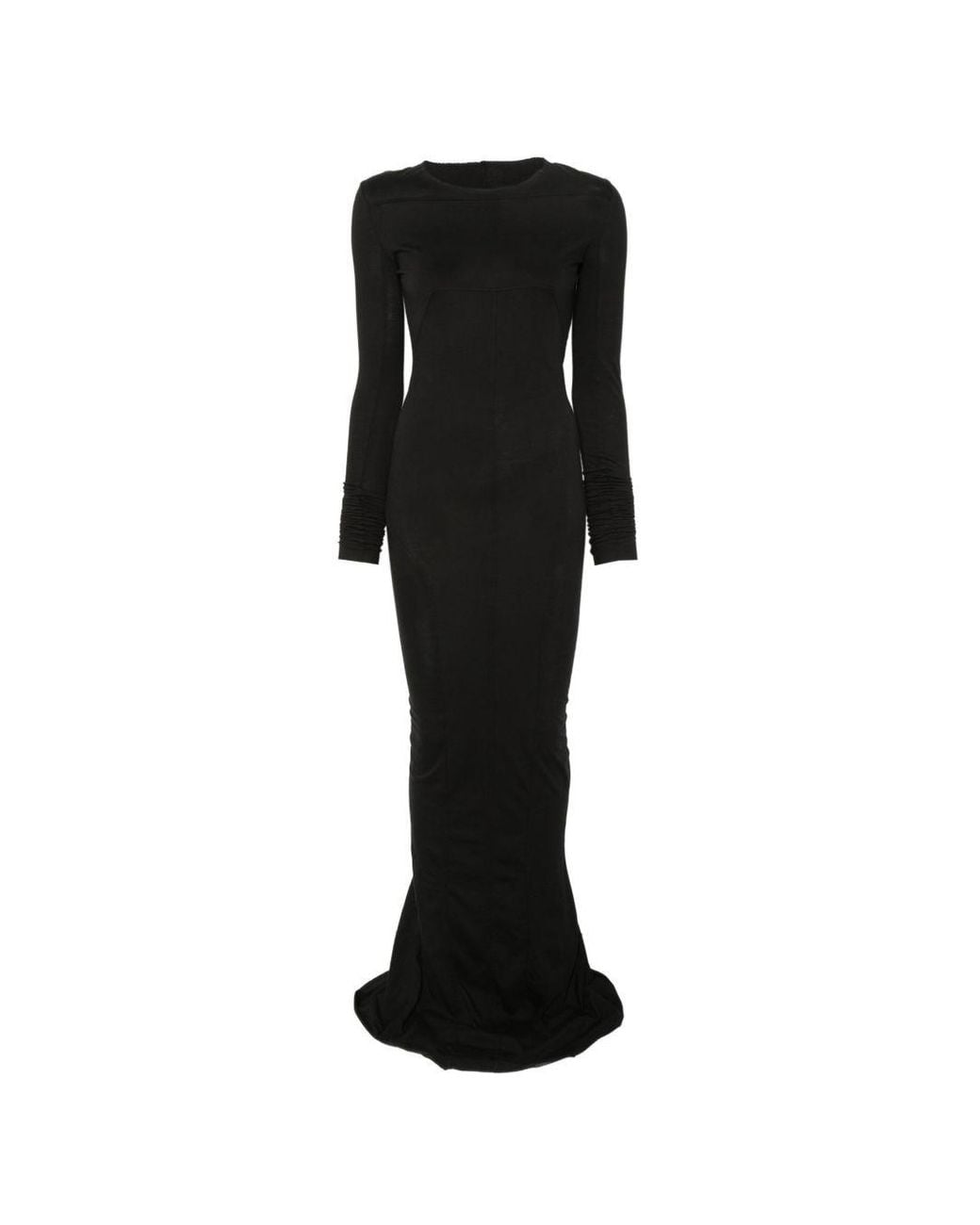 Rick Owens Black Cotton Gown Dress