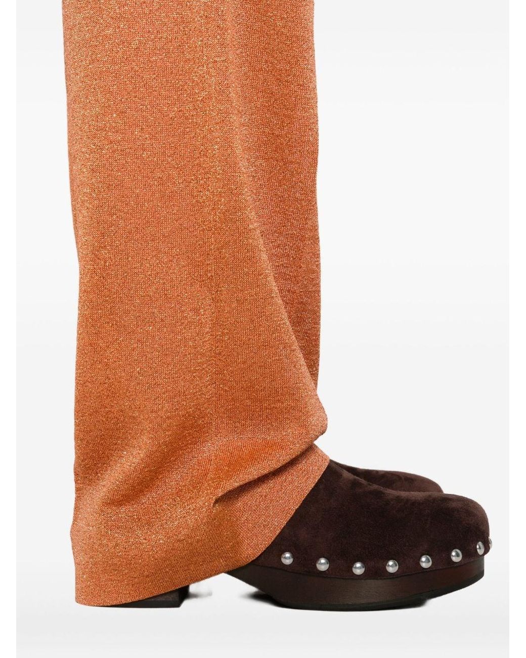 Miu Miu Orange Lurex Trousers
