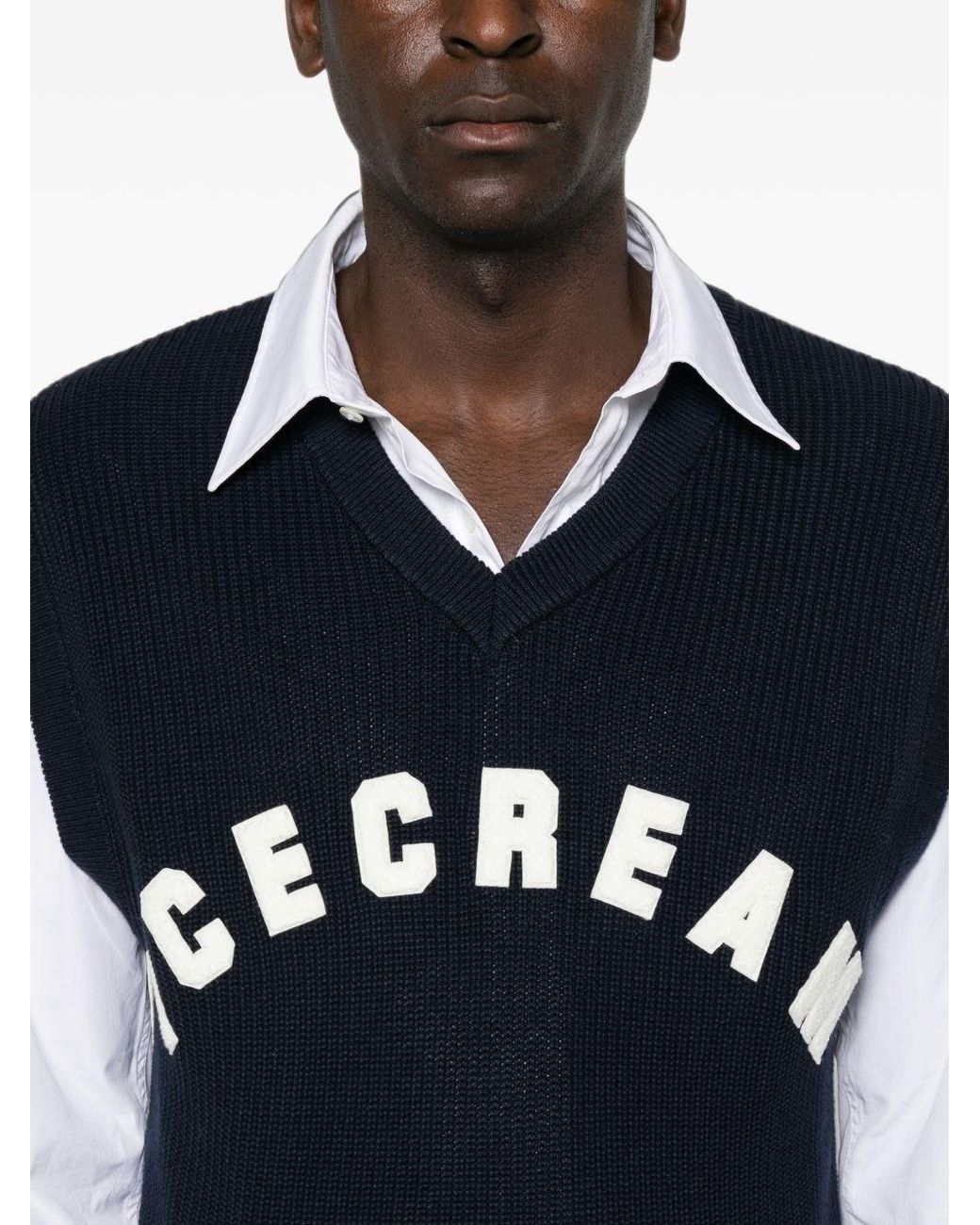 ICECREAM Blue Wool Blend Vest for men