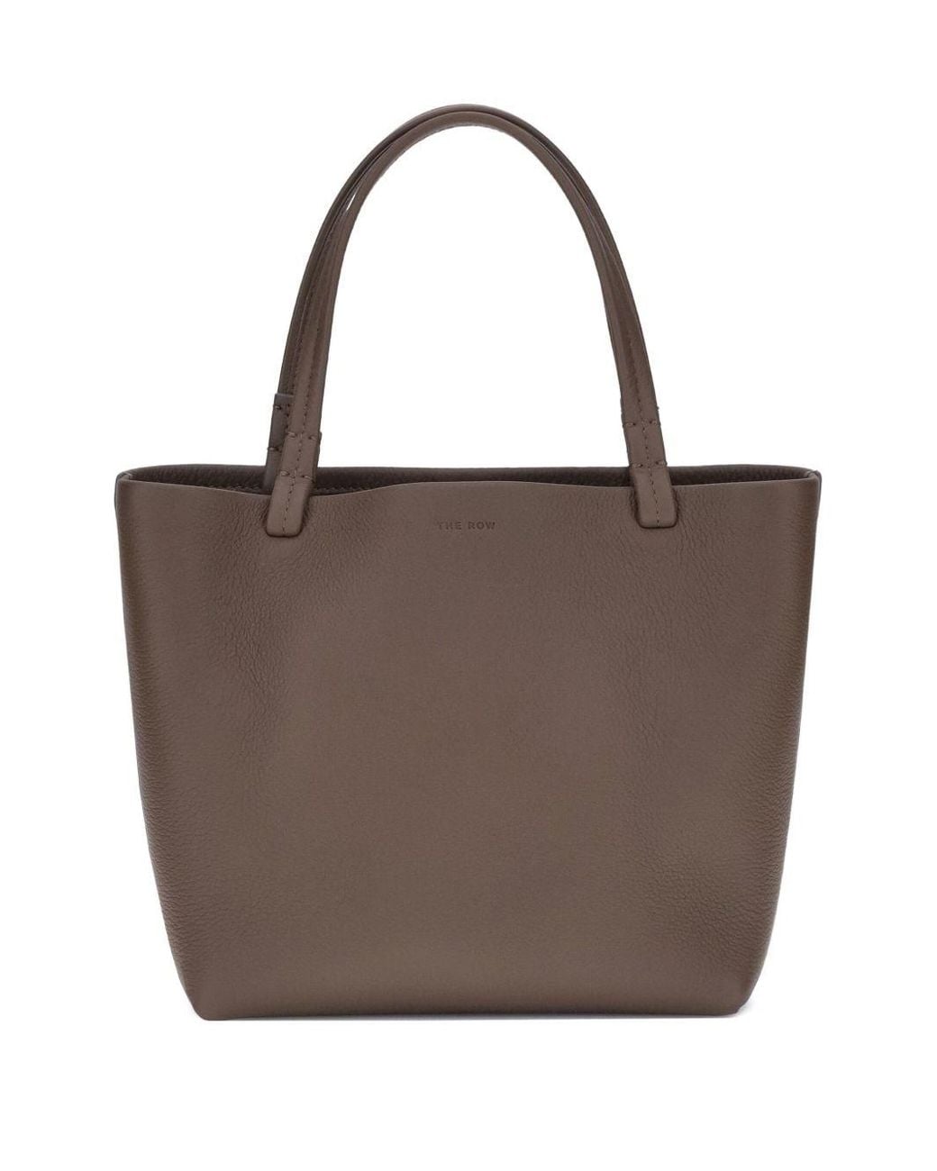 The Row Brown Park Tote Small Leather Tote