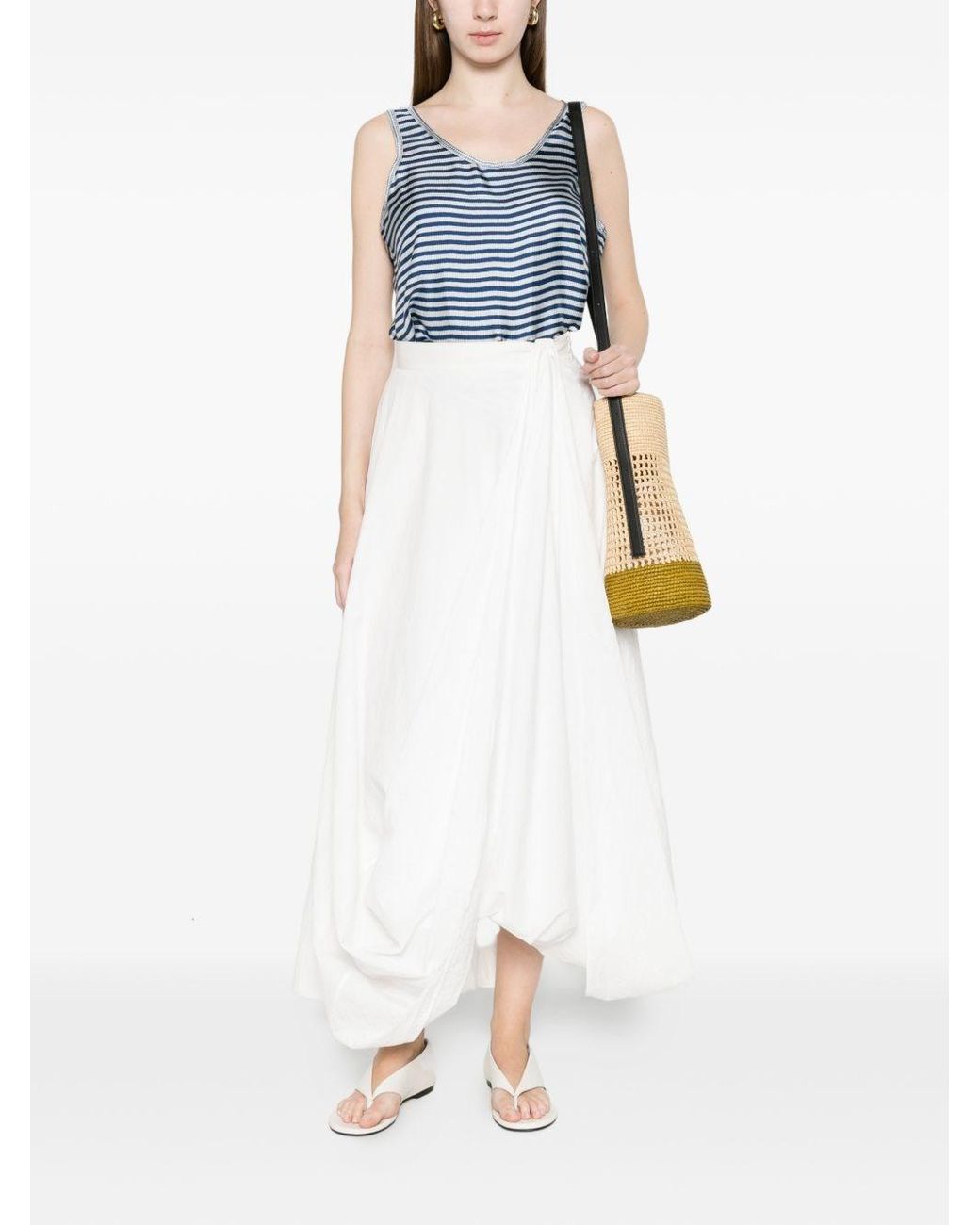 Pierre Louis Mascia Blue Striped Silk Top