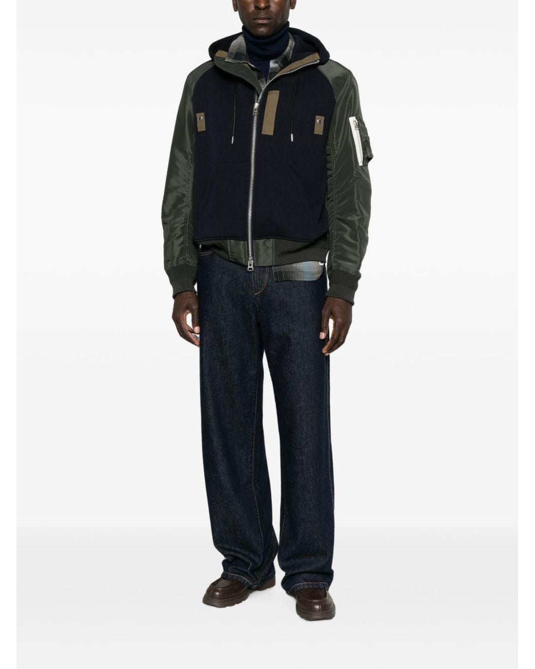 Sacai Black Zipped Sweatshirt By for men
