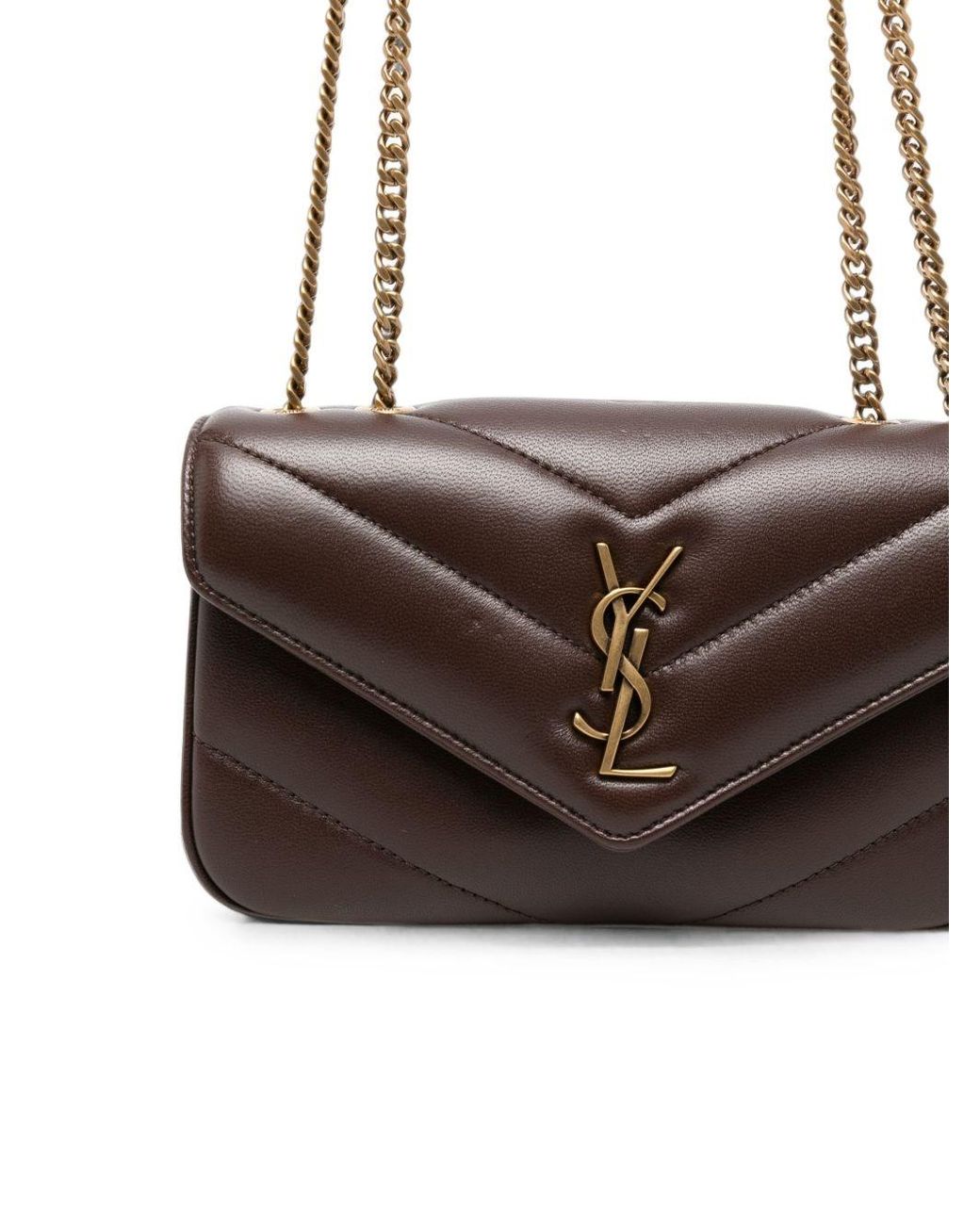 Saint Laurent White Loulou Mini Suede Leather Shoulder Bag