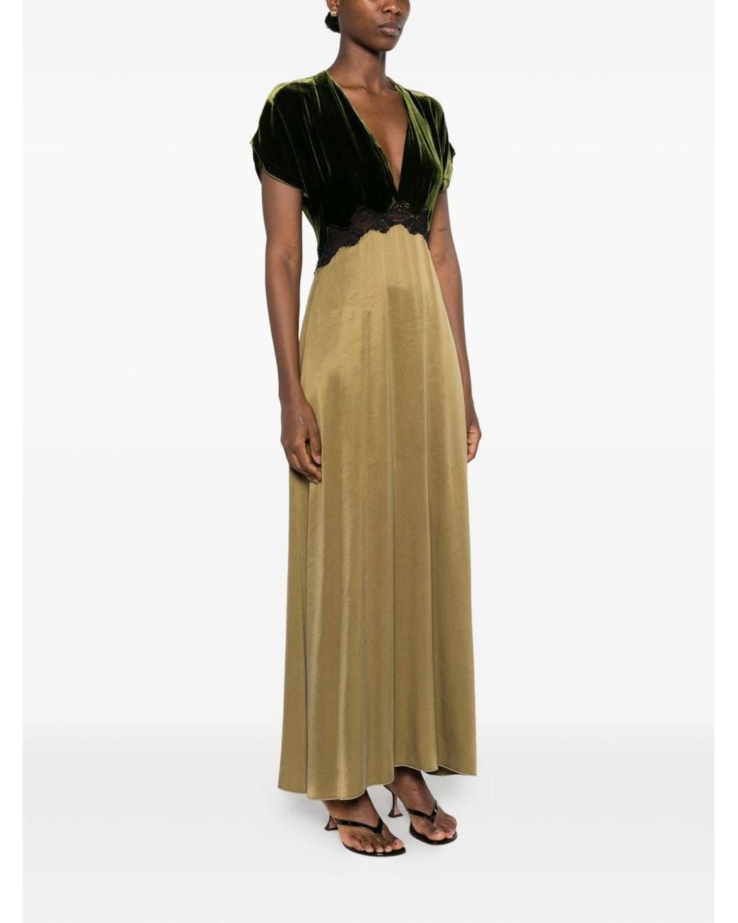 Forte_forte Green Velvet Long Dress