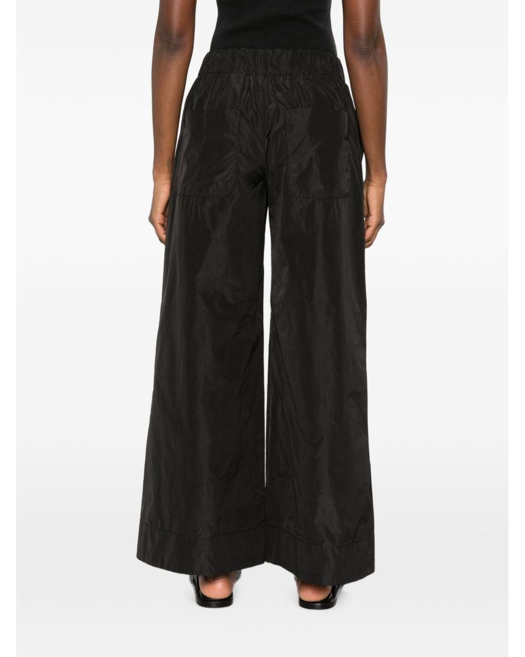 Susanne Bommer Black Taffetas Wide-Leg Trousers
