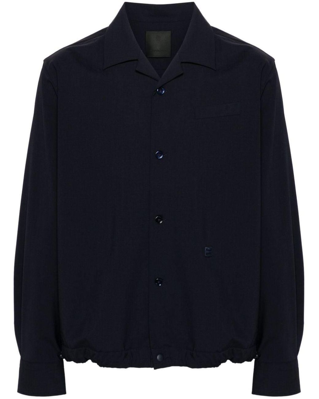 Givenchy Blue Logo Plaque Shirt for men