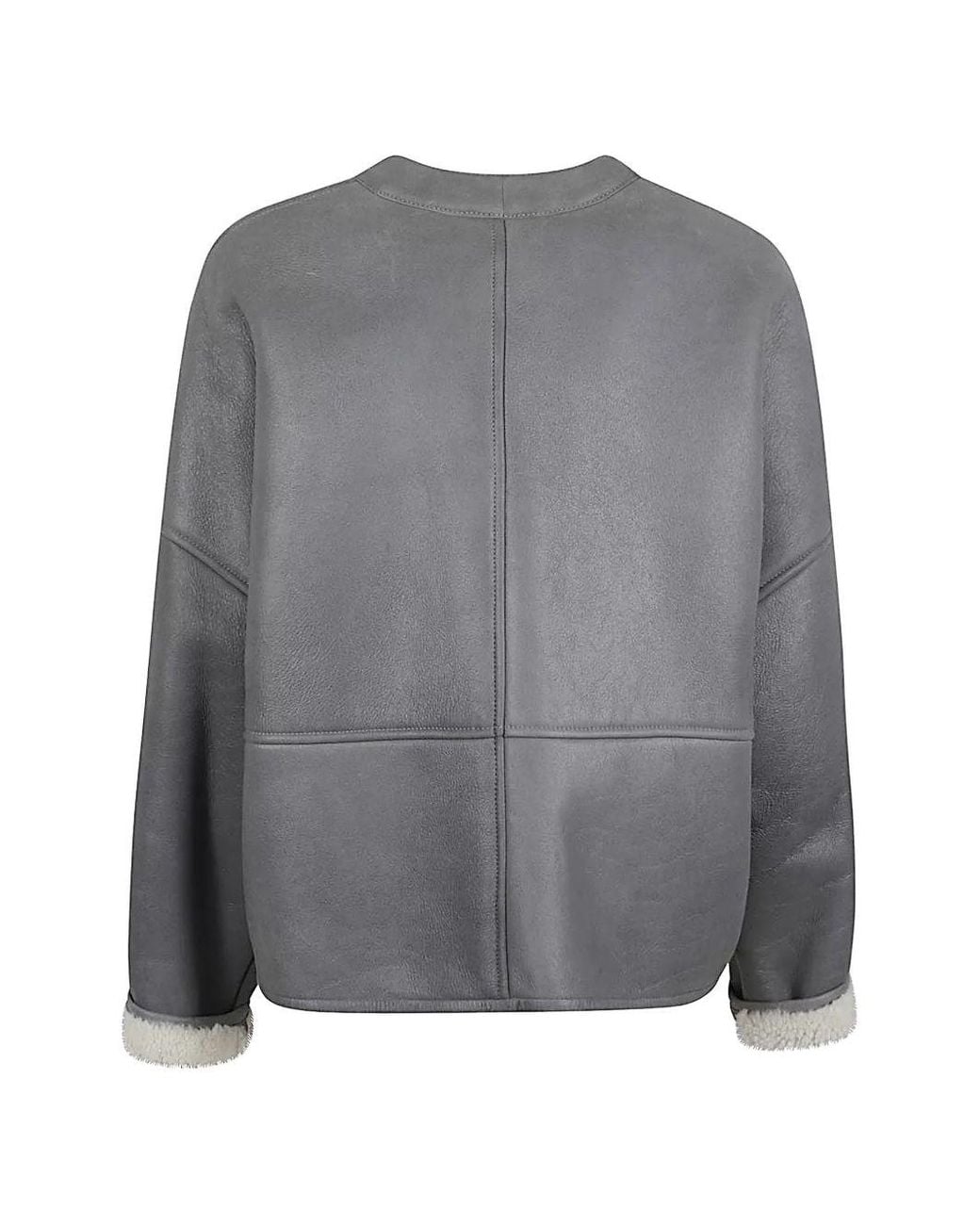 Loewe Gray Pebble Leather Jacket