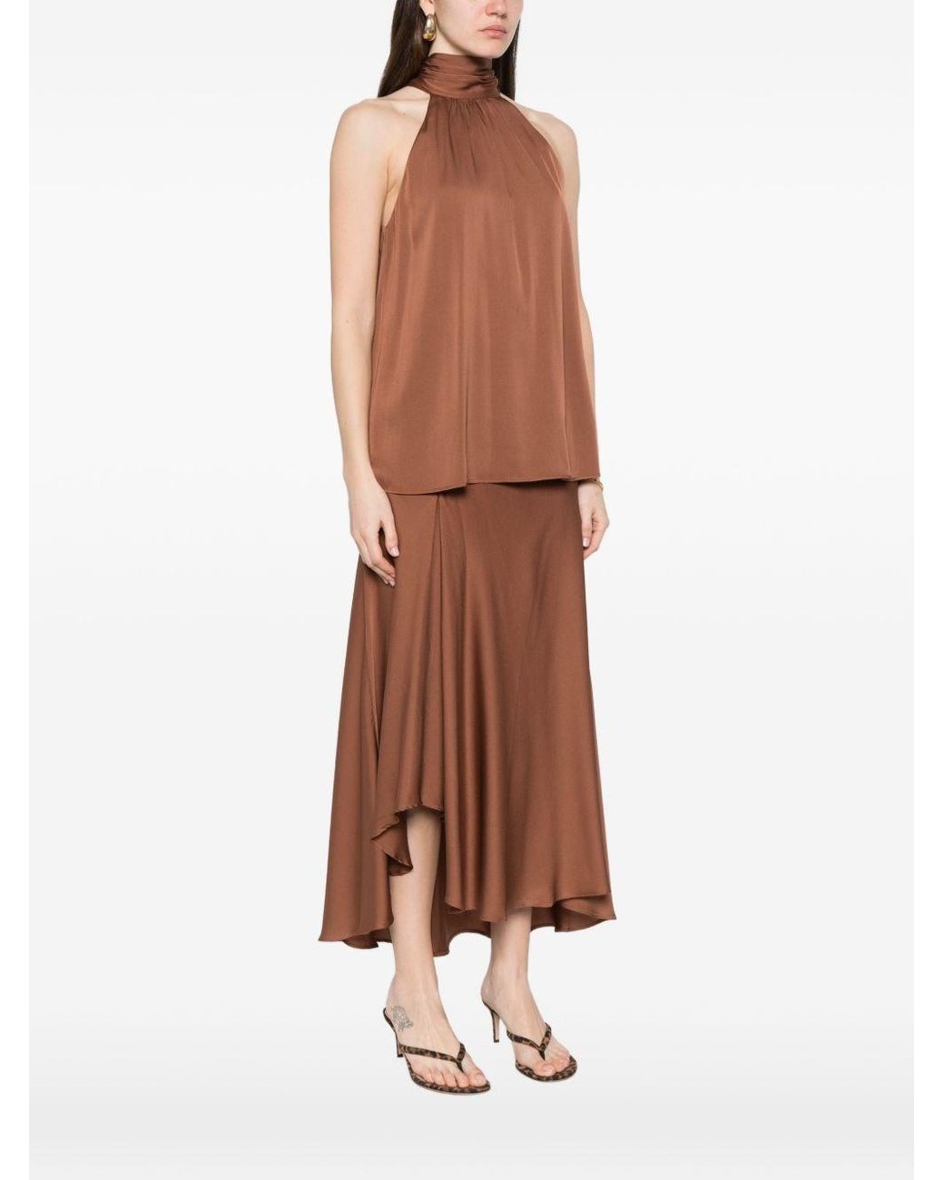 Silk95five Brown Villette Silk Top