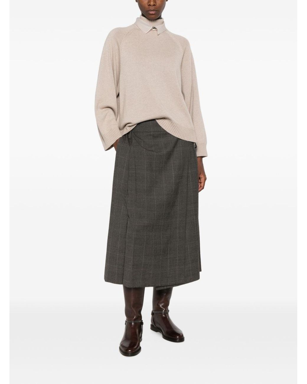 Brunello Cucinelli Natural Cashmere Turtle-Neck Sweater