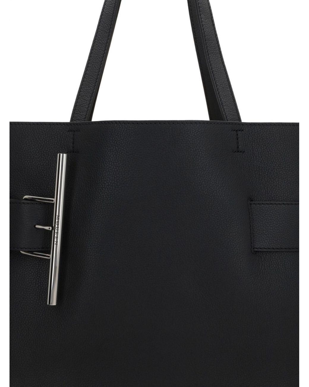 McQueen T-Bar Leather Tote Bag in Black | Lyst