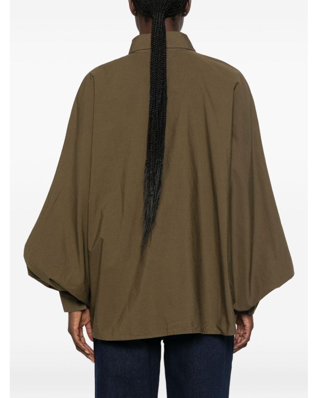 SOSUE Green Antonia Cotton Blouse
