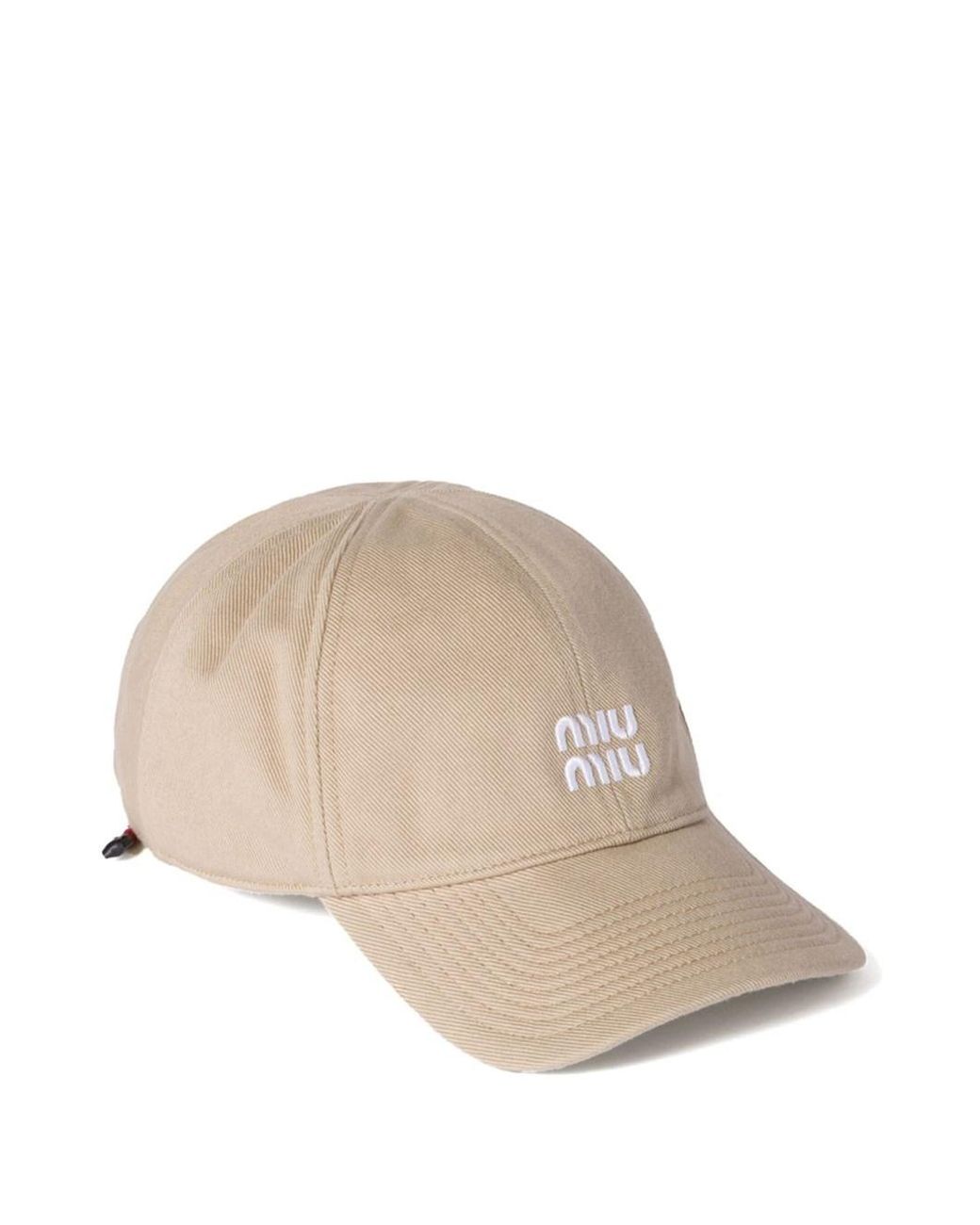 Miu Miu Natural Logo Cotton Baseball Cap