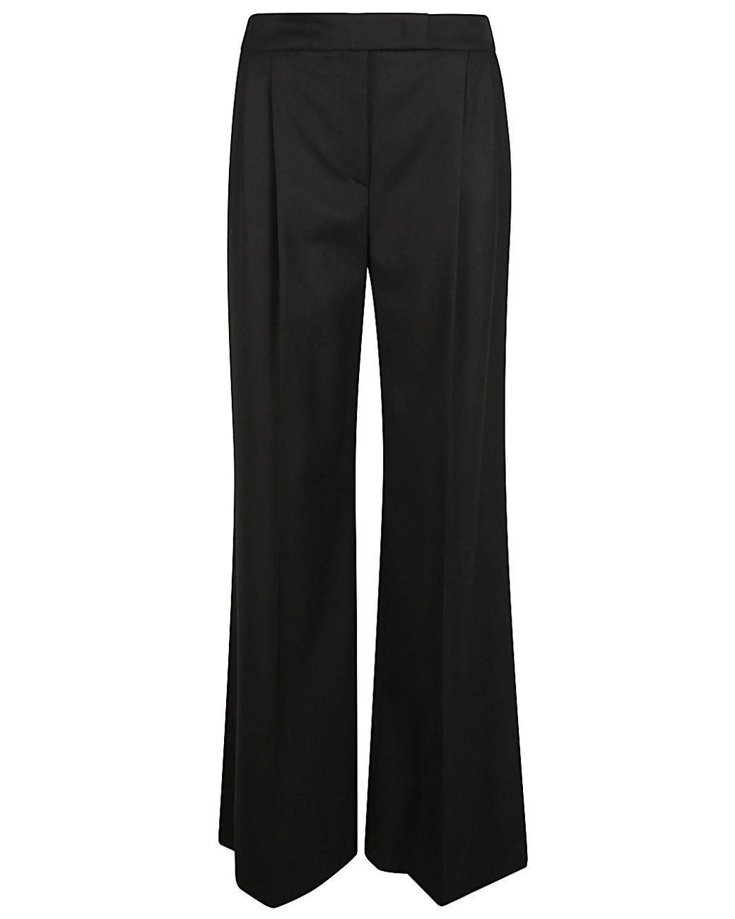 Via Masini 80 Black Wool Blend Trousers