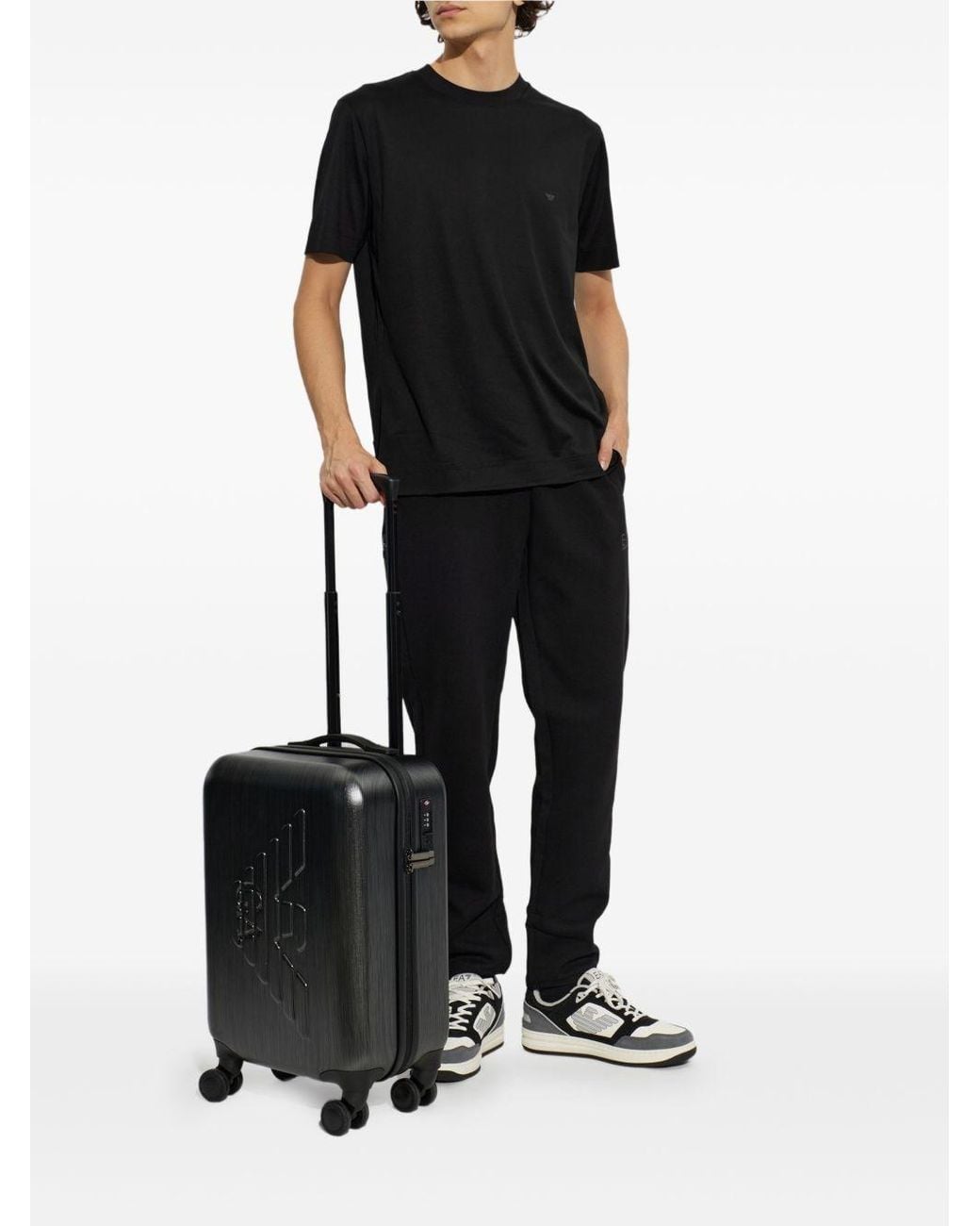 EA7 Black Logo Sweatpants for men