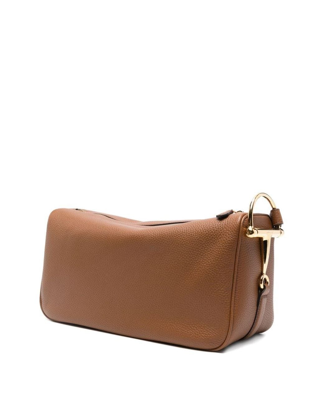 Gucci Brown Half Horsebit Medium Leather Shoulder Bag