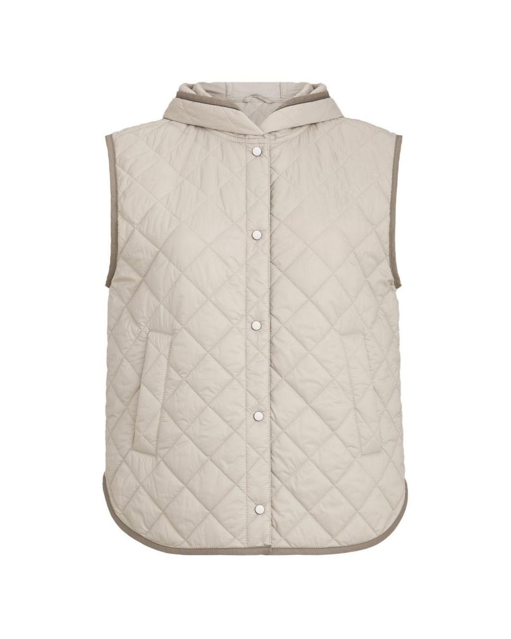 Brunello Cucinelli White Quilted Down Vest