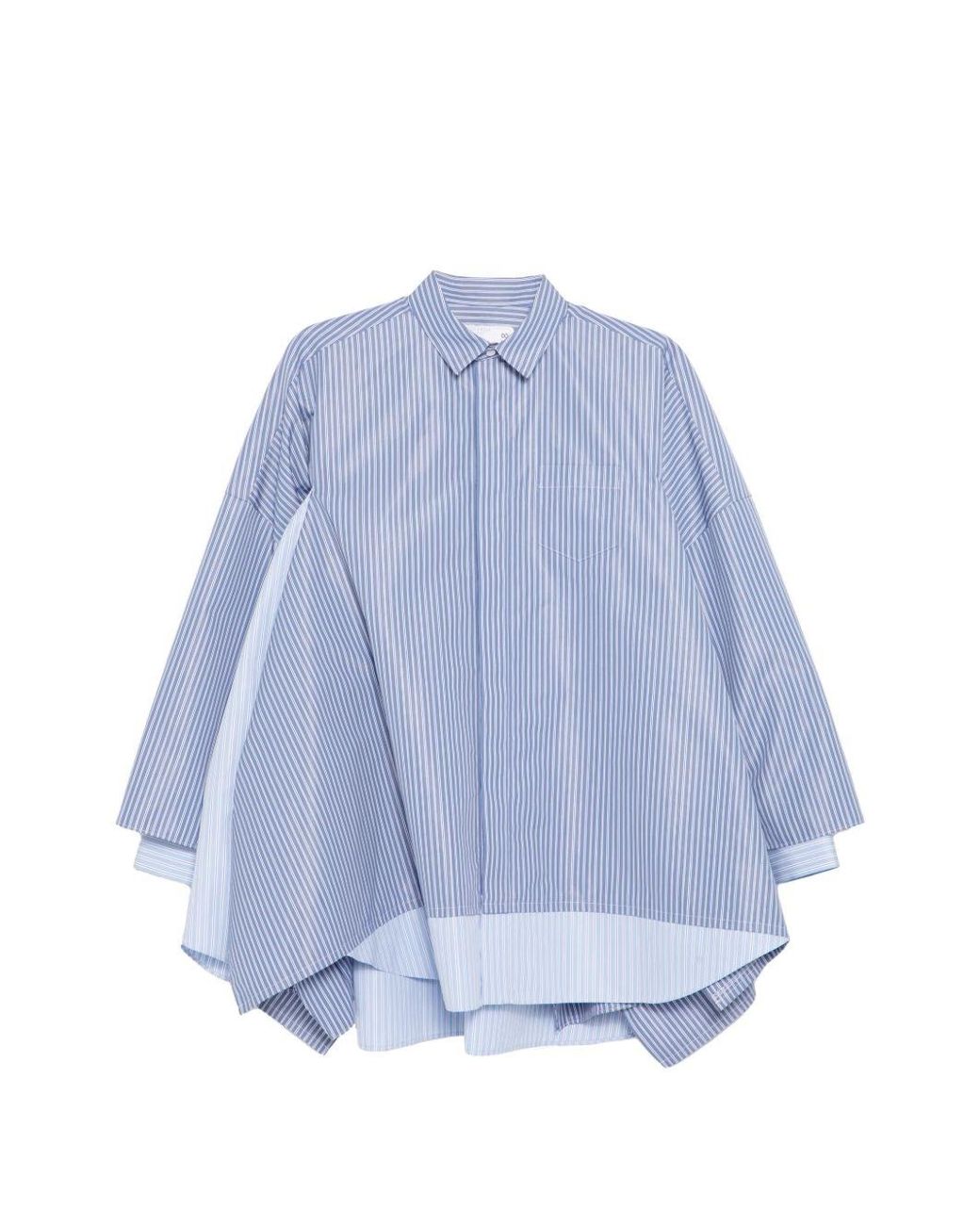 Sacai Blue Striped Cotton Shirt
