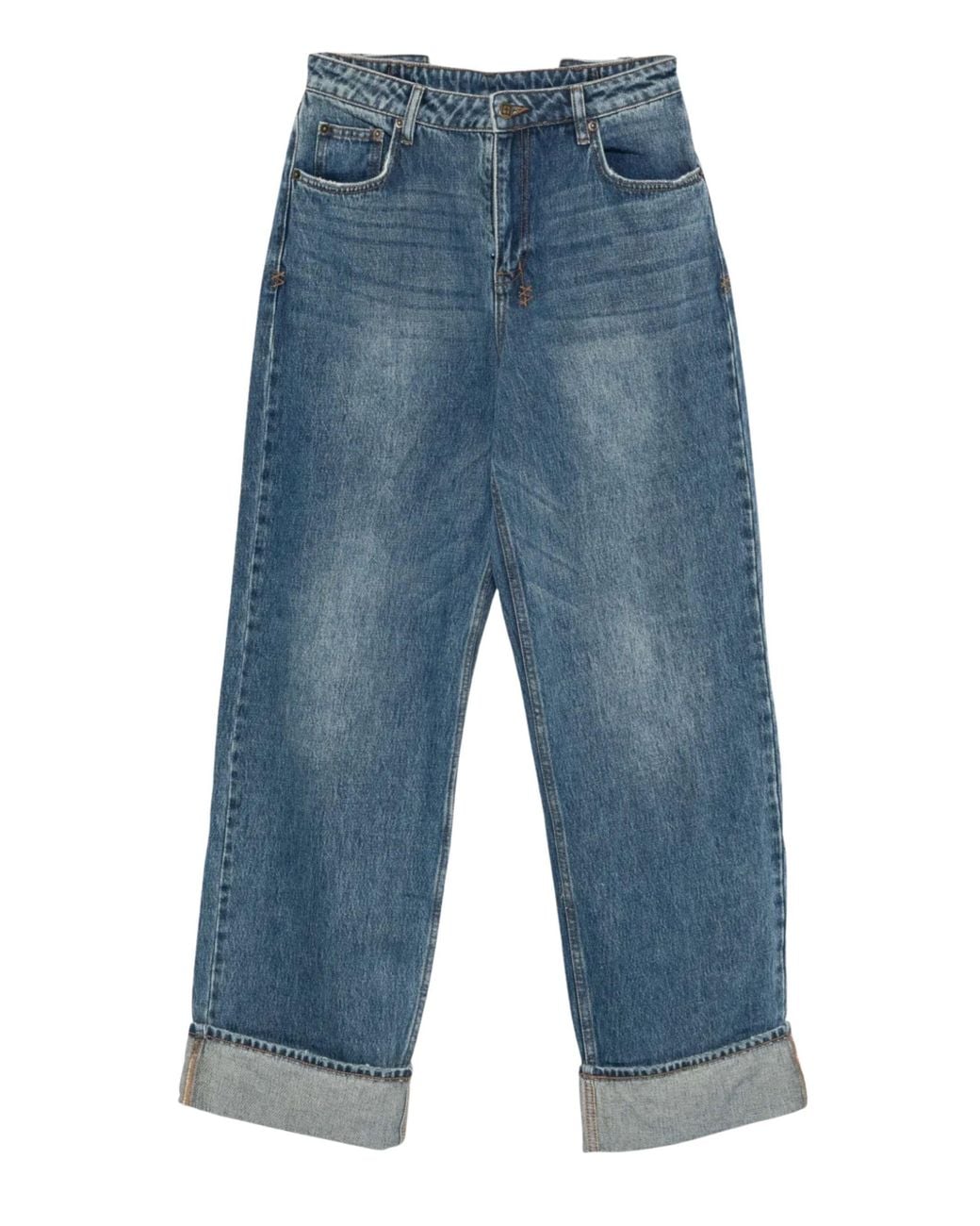 Ksubi Blue Straight High Rise Jeans