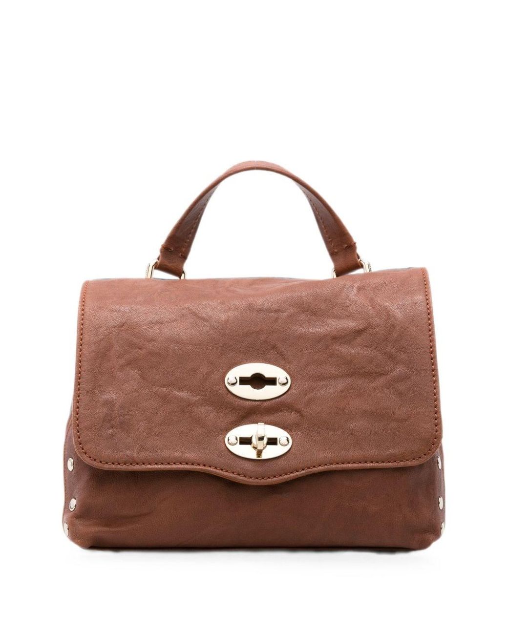 Zanellato Brown Postina Officina Baby Leather Handbag