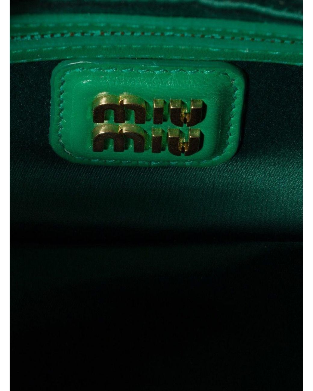 Miu Miu Green Matelassé Leather Tote Bag