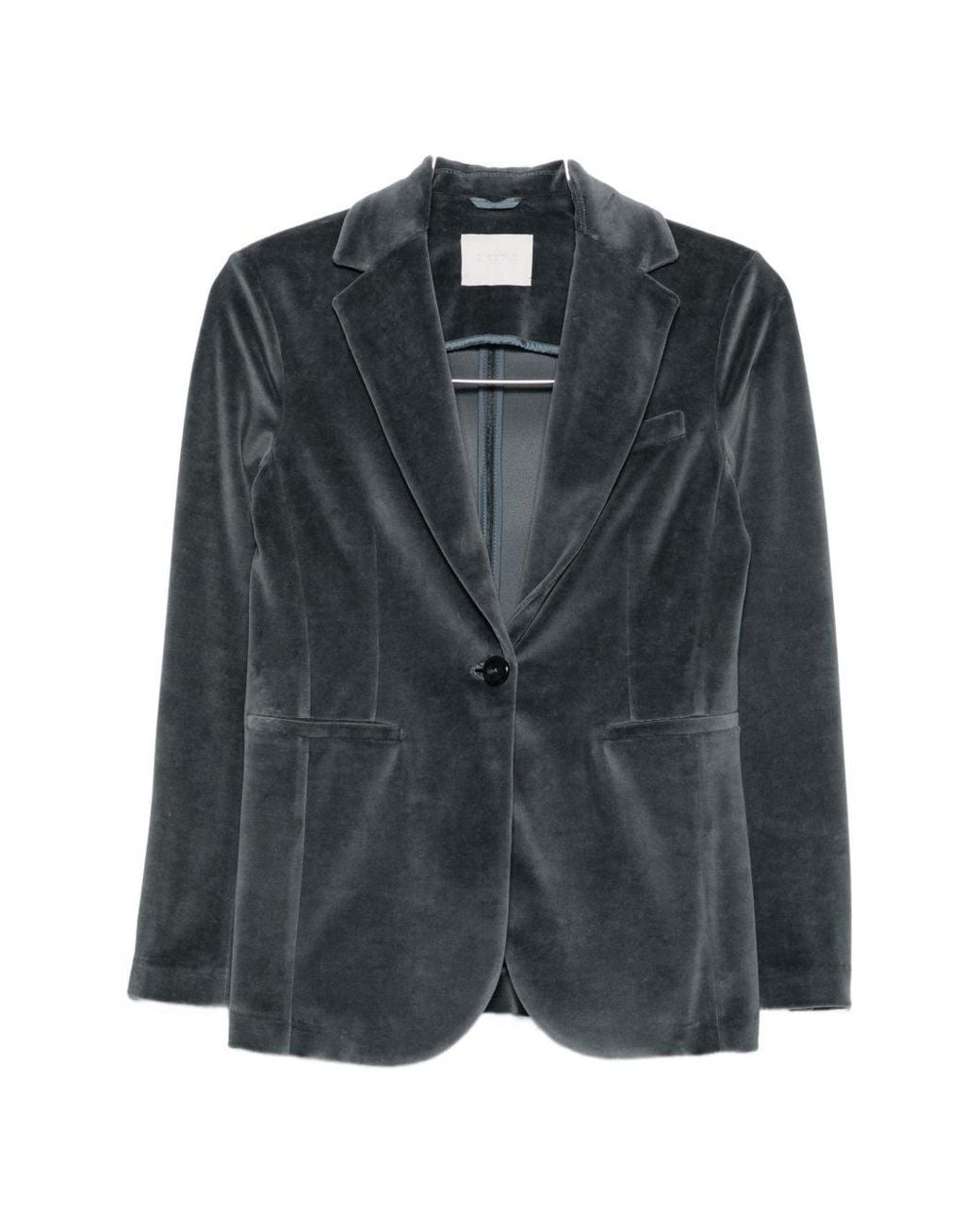 Circolo 1901 Gray Velvet Single-Breasted Jacket
